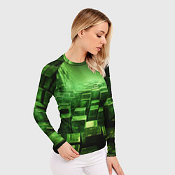Рашгард женский Зеленые квадраты в лабиринте, цвет: 3D-принт — фото 2