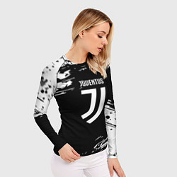 Рашгард женский Juventus спорт краски, цвет: 3D-принт — фото 2