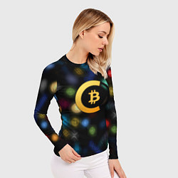 Рашгард женский Bitcoin logo criptomoney, цвет: 3D-принт — фото 2