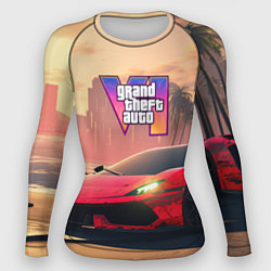 Рашгард женский GTA 6 спортивное авто, цвет: 3D-принт