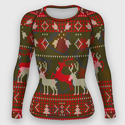 Рашгард женский Рождественский орнамент, цвет: 3D-принт