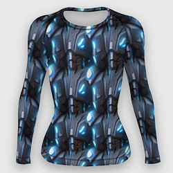 Рашгард женский Кибернетическая броня синяя, цвет: 3D-принт