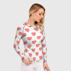 Рашгард женский Розовые сердца фон, цвет: 3D-принт — фото 2