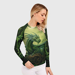 Рашгард женский Лесной зеленый дракон 2024, цвет: 3D-принт — фото 2