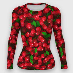 Рашгард женский Красная спелая вишня, цвет: 3D-принт