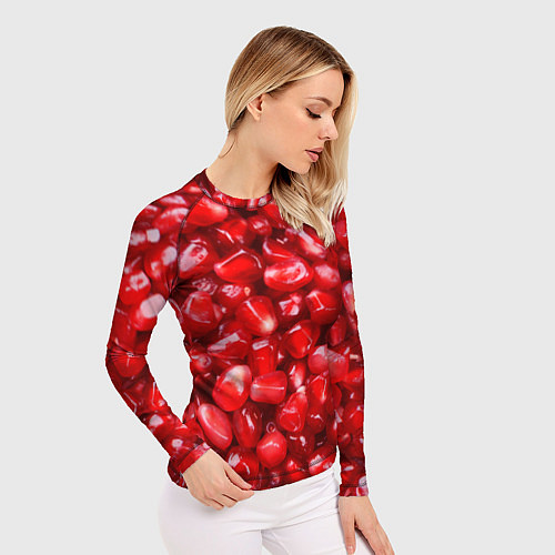 Женский рашгард Спелые зёрна граната / 3D-принт – фото 3