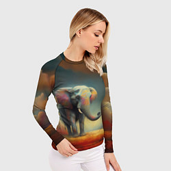Рашгард женский Грустный слон и красный шарик, цвет: 3D-принт — фото 2