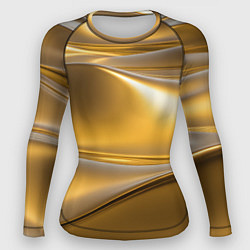 Рашгард женский Золотые волны металла, цвет: 3D-принт