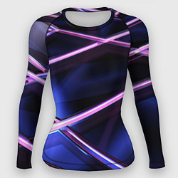Рашгард женский Фиолетовая геометрическая абстракция, цвет: 3D-принт