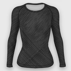 Рашгард женский Чёрный полосатая текстура, цвет: 3D-принт