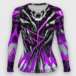 Рашгард женский Череп и фиолетовые полосы, цвет: 3D-принт