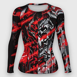 Женский рашгард Железный череп и красные линии