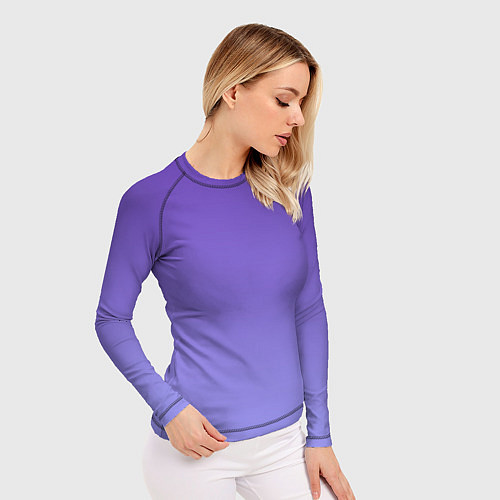 Женский рашгард Светлый фиолетовый градиент / 3D-принт – фото 3