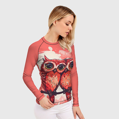 Женский рашгард Влюбленные совушки / 3D-принт – фото 3