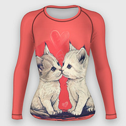 Рашгард женский Влюбленные котята день святого Валентина, цвет: 3D-принт