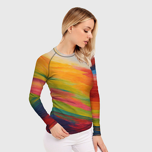 Женский рашгард Мазки красками / 3D-принт – фото 3