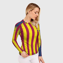Рашгард женский Полосатые цвета футбольного клуба Барселона, цвет: 3D-принт — фото 2