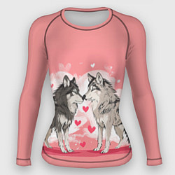 Рашгард женский Влюбленные волки 14 февраля, цвет: 3D-принт