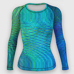 Рашгард женский Синусоидные волны из квадратиков, цвет: 3D-принт