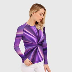 Рашгард женский Металлический фиолетовый атлас ткань, цвет: 3D-принт — фото 2