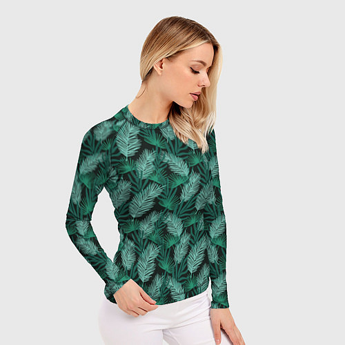 Женский рашгард Паттерн тропические листья / 3D-принт – фото 3