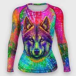 Рашгард женский Цветной волк, цвет: 3D-принт
