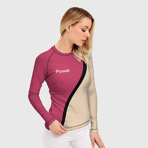 Женский рашгард Power бежево-розовый / 3D-принт – фото 3