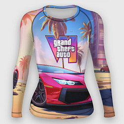 Рашгард женский GTA 6 logo auto style, цвет: 3D-принт