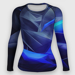 Рашгард женский Темный синий абстрактный геометрический фон, цвет: 3D-принт