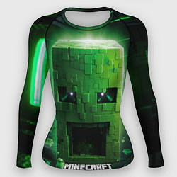 Рашгард женский Minecraft зеленая большая голова, цвет: 3D-принт