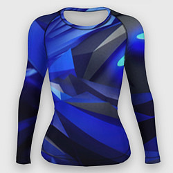 Рашгард женский Abstract blue black background sport style, цвет: 3D-принт