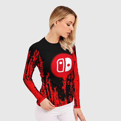 Женский рашгард Nintendo огенное лого краски / 3D-принт – фото 3