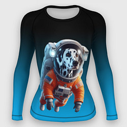 Рашгард женский Далматинец космонавт в открытом космосе, цвет: 3D-принт