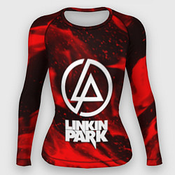 Рашгард женский Linkin park красный огонь, цвет: 3D-принт