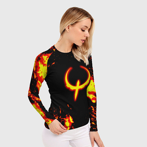 Женский рашгард Quake fire logo / 3D-принт – фото 3