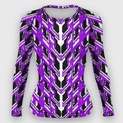 Рашгард женский Фиолетовая техно броня, цвет: 3D-принт
