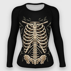 Рашгард женский Скелет на груди, цвет: 3D-принт