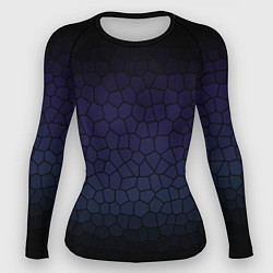 Рашгард женский Чёрно-фиолетовый мозаика крупная, цвет: 3D-принт