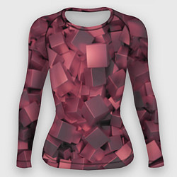 Женский рашгард Кубики металлические красные