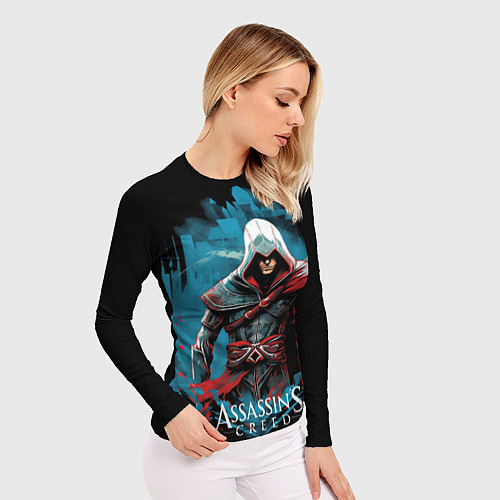 Женский рашгард Assassins creed холодный фон / 3D-принт – фото 3
