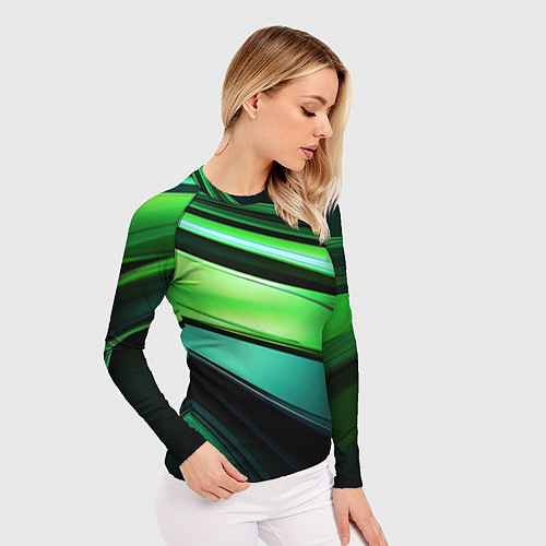 Женский рашгард Абстрактные геометрические плавные линии минимализ / 3D-принт – фото 3