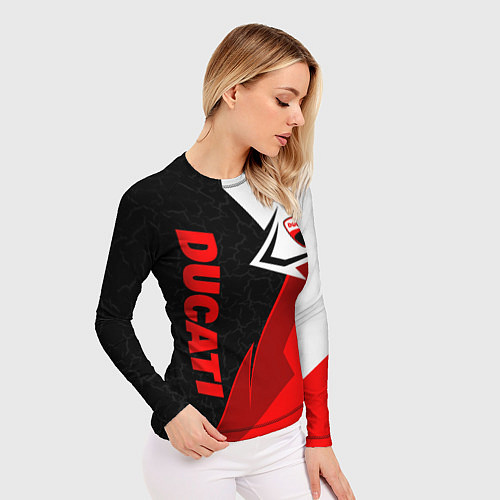 Женский рашгард Ducati moto - красная униформа / 3D-принт – фото 3