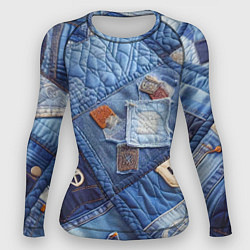 Рашгард женский Vanguard jeans patchwork - ai art, цвет: 3D-принт