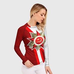Рашгард женский Великая отечественная - Бело-красный, цвет: 3D-принт — фото 2