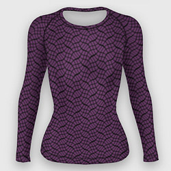Рашгард женский Тёмный фиолетовый волнистые полосы, цвет: 3D-принт