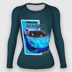 Рашгард женский Спортивная итальянская машина Lamborghini Aventado, цвет: 3D-принт