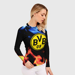 Рашгард женский Borussia fire storm steel, цвет: 3D-принт — фото 2