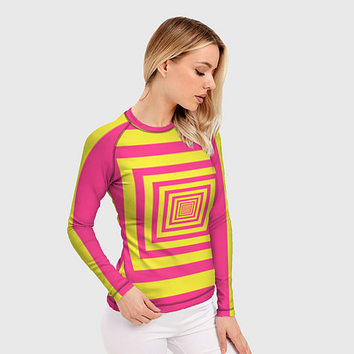 Женский рашгард Желтые квадраты трансформация / 3D-принт – фото 3