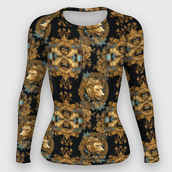 Рашгард женский Изящные переплетения с головами львов, цвет: 3D-принт