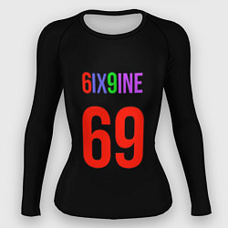 Рашгард женский 6ix9ine logo, цвет: 3D-принт
